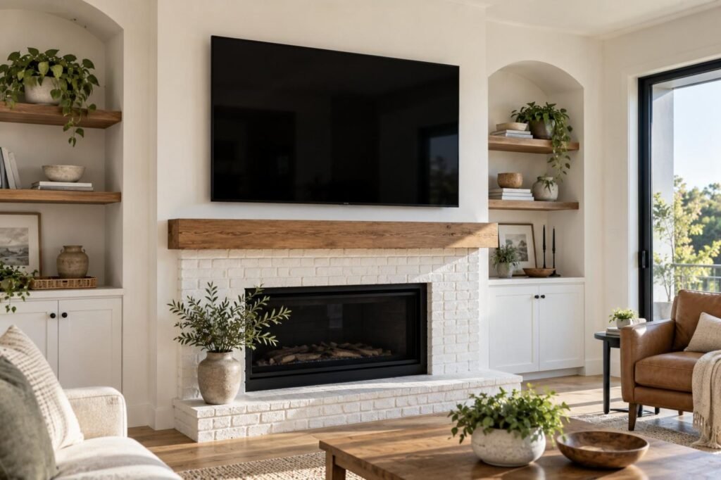 Over-the-fireplace TV mounting