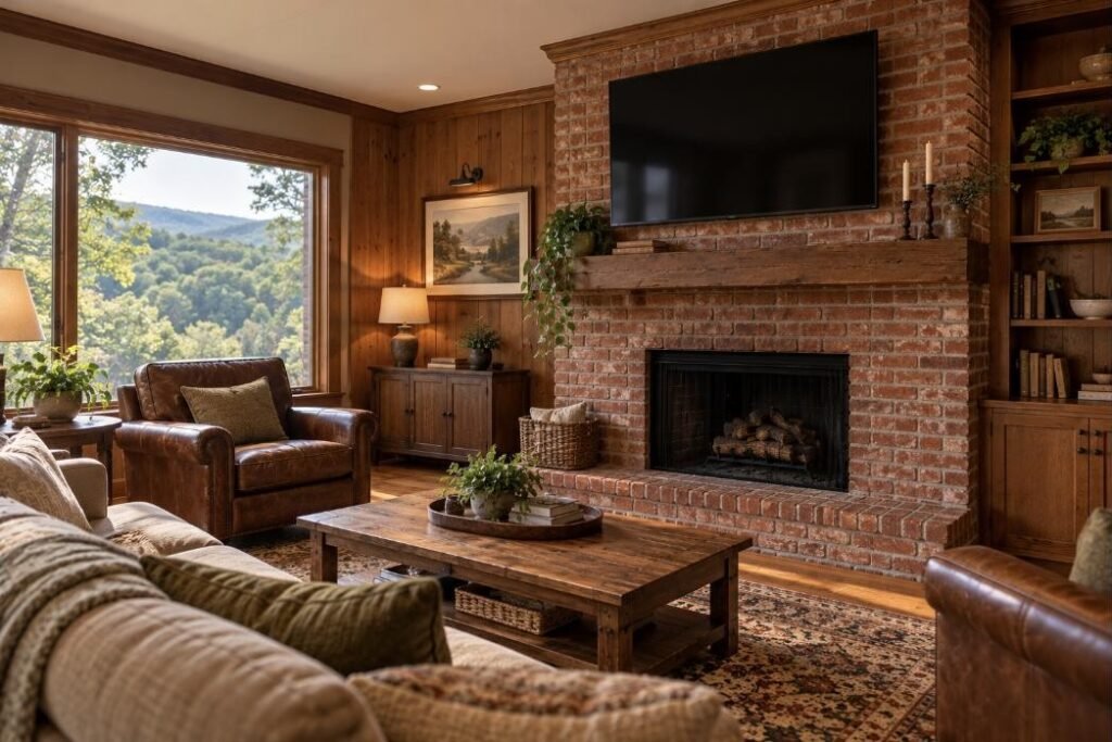 Wall-mounted TV in a Arkansas home (illustration)