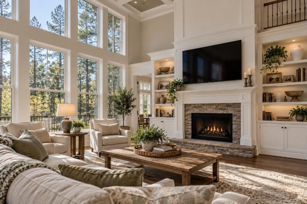 Wall-mounted TV in a Georgia home (illustration)