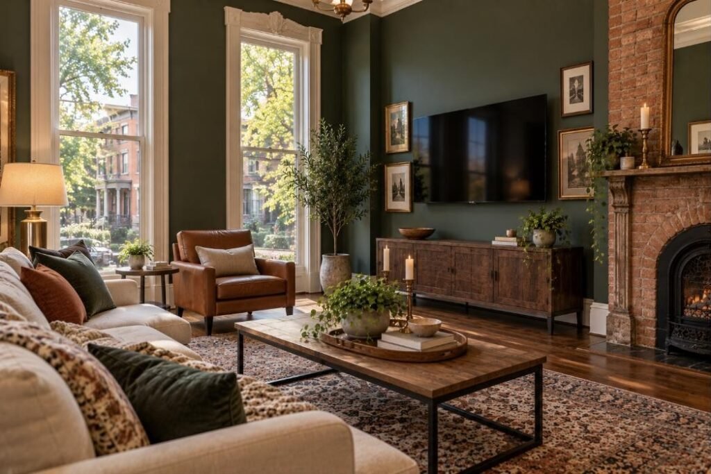 Wall-mounted TV in a Kentucky home (illustration)