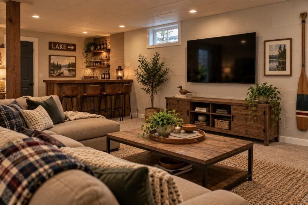 Wall-mounted TV in a Michigan home (illustration)