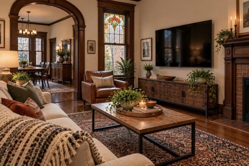 Wall-mounted TV in a Missouri home (illustration)